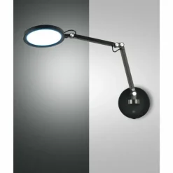 Luminaires Fabas Luce Éclairage Led|Applique murale Fabas Luce Regina LED Noir, 1 lumière
