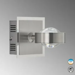Luminaires Fischer & Honsel Appliques|Applique murale Fischer & Honsel Cluedo LED Nickel mat, 1 lumière