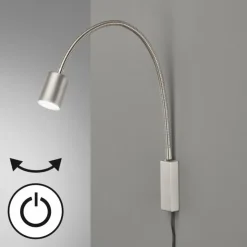 Luminaires Fischer & Honsel Éclairage Led|Applique murale Fischer & Honsel Justi LED Nickel mat, 1 lumière