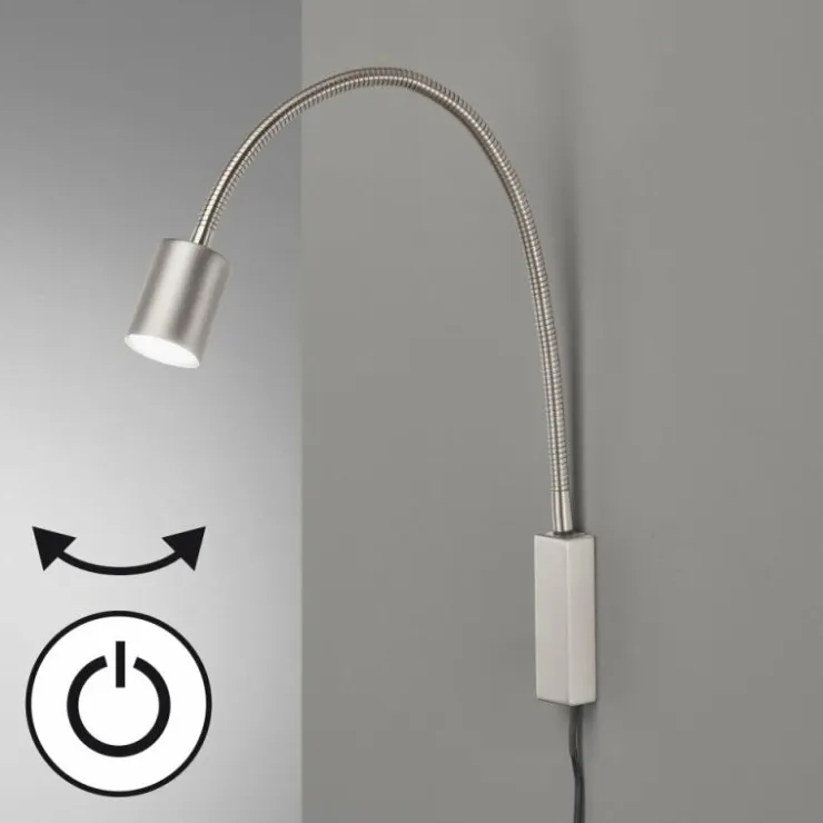 Luminaires Fischer & Honsel Éclairage Led|Applique murale Fischer & Honsel Justi LED Nickel mat, 1 lumière