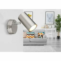 Luminaires Globo Lighting Spots Et Projecteurs|Applique murale Globo ALLVI Nickel mat, 1 lumière