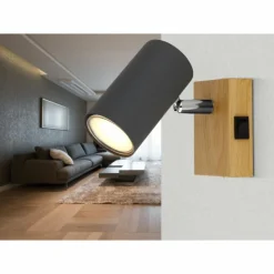 Luminaires Globo Lighting Spots Et Projecteurs|Applique murale Globo ROBBY Noir, 1 lumière