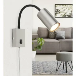 Luminaires Globo Lighting Spots Et Projecteurs|Applique murale Globo ROBBY Nickel mat, 1 lumière