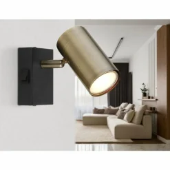 Luminaires Globo Lighting Spots Et Projecteurs|Applique murale Globo ROBBY Noir, 1 lumière