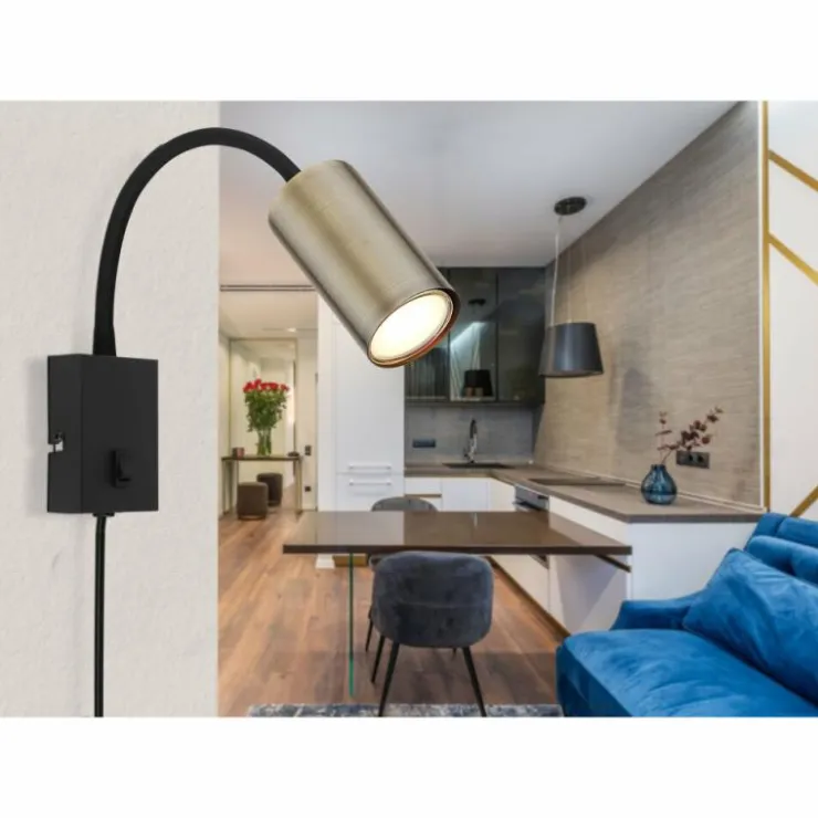 Luminaires Globo Lighting Appliques|Applique murale Globo ROBBY Noir, 1 lumière