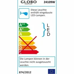 Luminaires Globo Lighting Éclairage Led|Applique murale Globo SERPENT LED Chrome, Nickel mat, 1 lumière