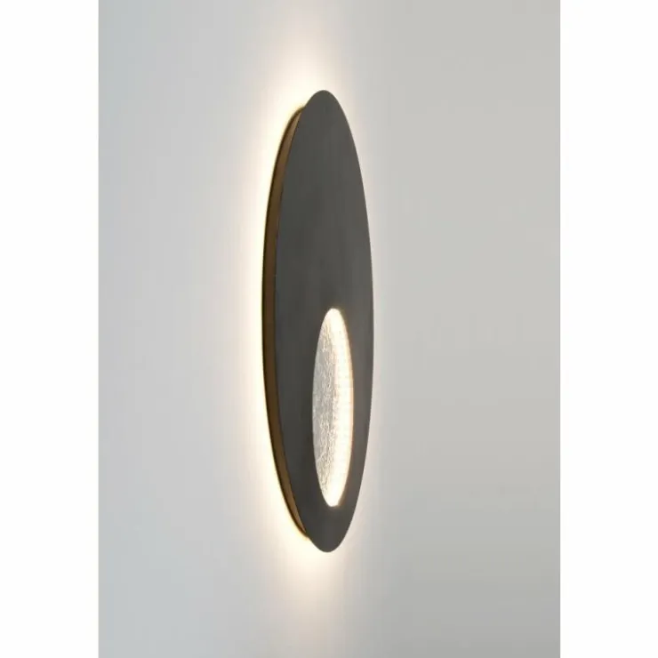 Luminaires Holländer Appliques|Applique murale Holländer LUNA RUND GROSS LED Brun, Noir, Argenté, 1 lumière