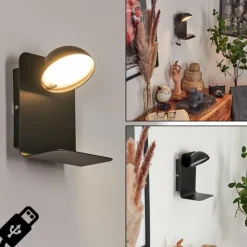 hofstein Éclairage Led|Applique murale Inkeroinen LED Noir, 1 lumière