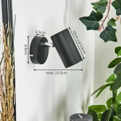 hofstein Spots Et Projecteurs|Applique murale Javel Noir, 1 lumière