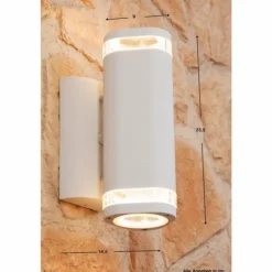 Applique murale Konstsmide Blanc, 2 lumières