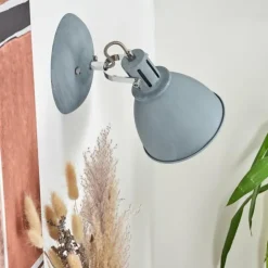 hofstein Appliques|Applique murale Koppom Bleu, Gris, 1 lumière