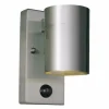 Applique murale KS Verlichting Downlighter Acier inoxydable, 1 lumière, Détecteur de mouvement