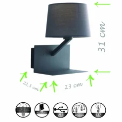 Luce Design Appliques|Applique murale Luce-Design Ciak Gris, 1 lumière