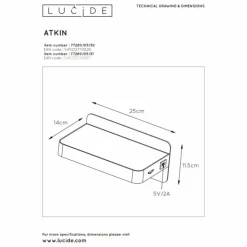 Luminaires Lucide Éclairage Led|Applique murale Lucide ATKIN LED Noir, 1 lumière