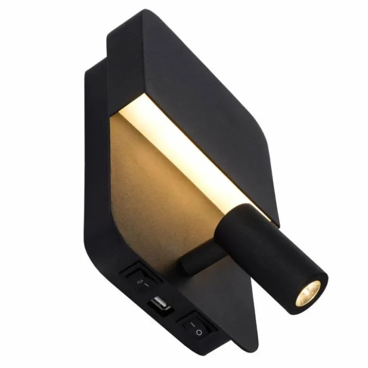 Luminaires Lucide Éclairage Led|Applique murale Lucide BOXER LED Noir, 2 lumières