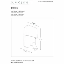 Luminaires Lucide Éclairage Led|Applique murale Lucide BOXER LED Noir, 2 lumières