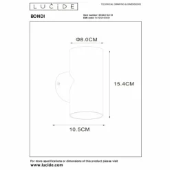 Luminaires Lucide Appliques|Applique murale Lucide BONDI Blanc, 2 lumières