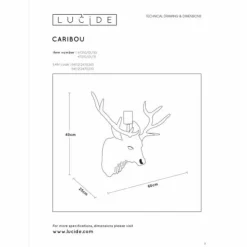 Luminaires Lucide Appliques|Applique murale Lucide CARIBOU Blanc, 1 lumière