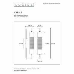 Luminaires Lucide Appliques|Applique murale Lucide CALIXT Noir, 1 lumière