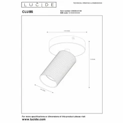 Luminaires Lucide Spots Et Projecteurs|Applique murale Lucide CLUBS Noir, 1 lumière