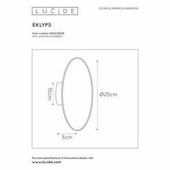 Luminaires Lucide Appliques|Applique murale Lucide EKLYPS LED Laiton, 1 lumière