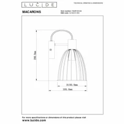 Luminaires Lucide Appliques|Applique murale Lucide MACARONS Jaune, 1 lumière