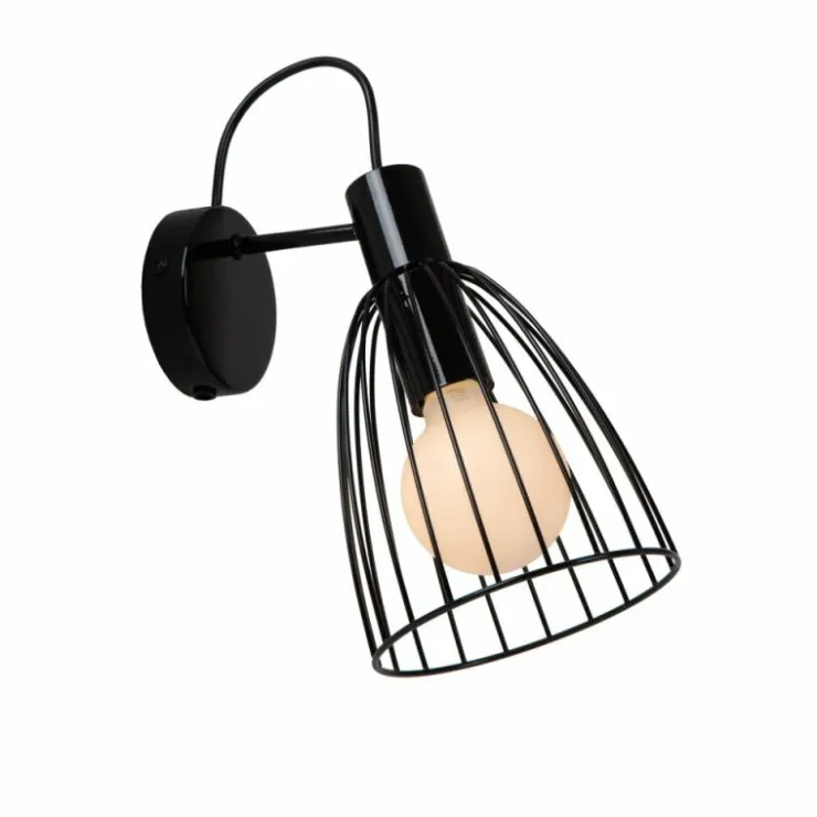 Luminaires Lucide Appliques|Applique murale Lucide MACARONS Noir, 1 lumière