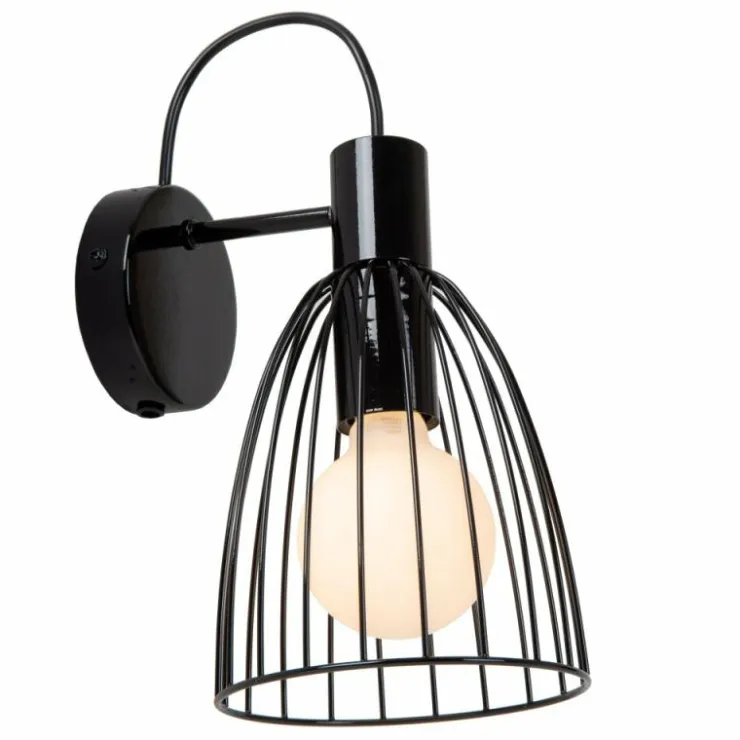 Luminaires Lucide Appliques|Applique murale Lucide MACARONS Noir, 1 lumière