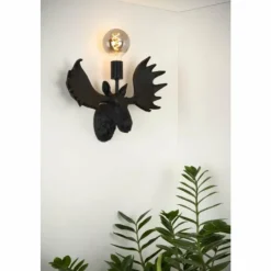Luminaires Lucide Appliques|Applique murale Lucide MOOSE Noir, 1 lumière