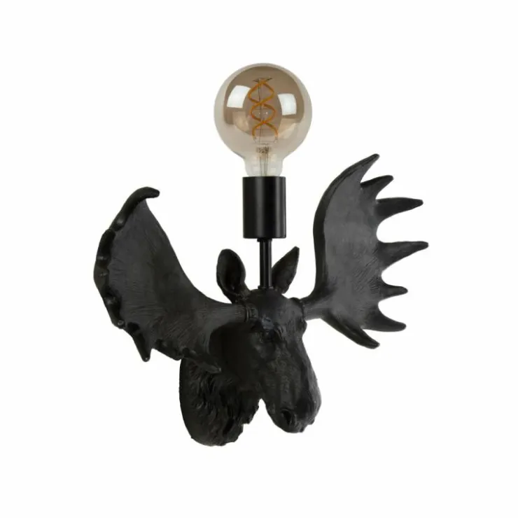 Luminaires Lucide Appliques|Applique murale Lucide MOOSE Noir, 1 lumière