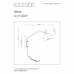 Luminaires Lucide Appliques|Applique murale Lucide PEPIJN Noir, 1 lumière