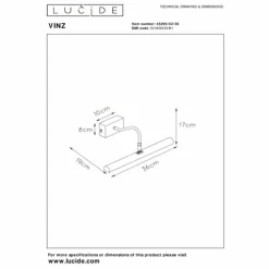 Luminaires Lucide Appliques|Applique murale Lucide VINZ Noir, 2 lumières