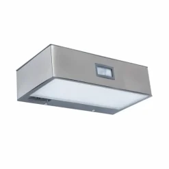 Applique murale Lutec BRICK LED Acier inoxydable, 1 lumière, Détecteur de mouvement