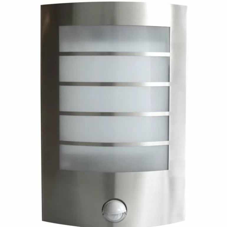 Applique murale Lutec SLIM LED Acier inoxydable, 1 lumière, Détecteur de mouvement
