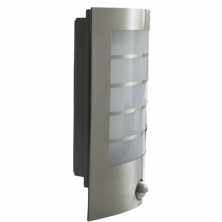 Applique murale Lutec SLIM LED Acier inoxydable, 1 lumière, Détecteur de mouvement