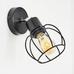 hofstein Appliques|Applique murale Orkanger Chrome, Noir, 1 lumière