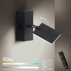 Luminaires Paul Neuhaus Appliques|Applique murale Paul Neuhaus PURE-MIRA LED Noir, 2 lumières, Télécommandes