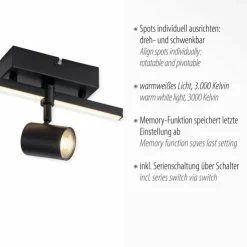 Luminaires Paul Neuhaus Éclairage Led|Applique murale Paul Neuhaus BARIK LED Noir, 1 lumière