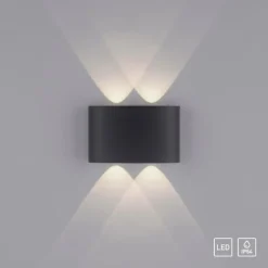 Applique murale Paul Neuhaus CARLO LED Anthracite, 4 lumières