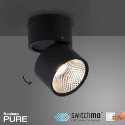 Luminaires Paul Neuhaus Éclairage Led|Applique murale Paul Neuhaus PURE-NOLA LED Noir, 1 lumière