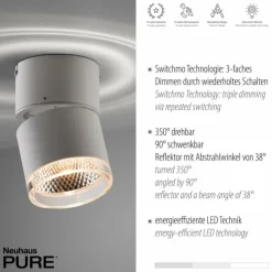 Luminaires Paul Neuhaus Éclairage Led|Applique murale Paul Neuhaus PURE-NOLA LED Blanc, 1 lumière