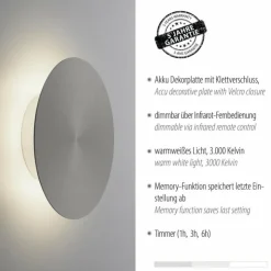 Luminaires Paul Neuhaus Éclairage Led|Applique murale Paul Neuhaus AKKU PUNTUA LED Blanc, 1 lumière, Télécommandes