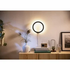 Applique murale Philips Hue Ambiance White & Color Sana LED Noir, 1 lumière, Changeur de couleurs