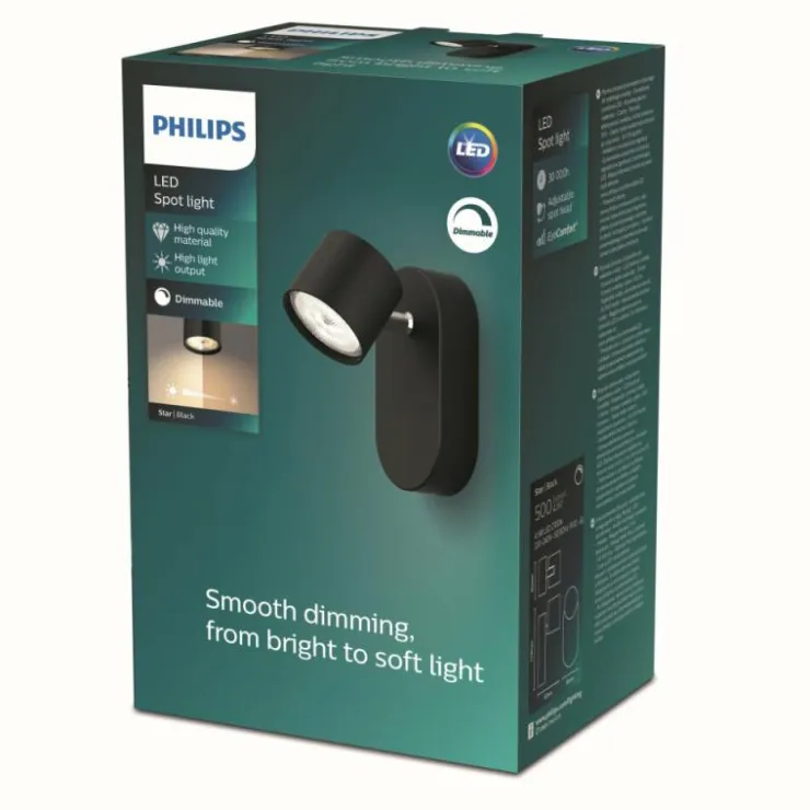 Luminaires Philips Éclairage Led|Applique murale Philips Star LED Noir, 1 lumière