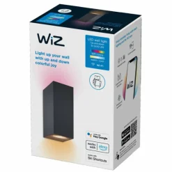 Applique murale Philips WiZ Up&Down LED Noir, 2 lumières, Changeur de couleurs