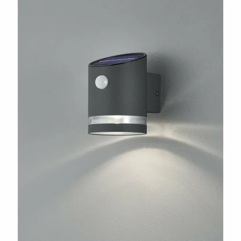 Applique murale Reality Salta LED Anthracite, 1 lumière, Détecteur de mouvement