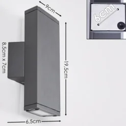 Applique murale Roseau LED Anthracite, 1 lumière