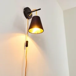 hofstein Appliques|Applique murale Saillon Noir, 1 lumière