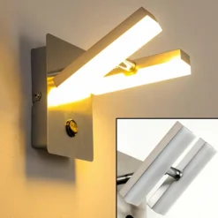 Luminaires Leuchten Direkt Appliques|Applique murale Sakami LED Nickel mat, 2 lumières