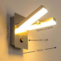 Luminaires Leuchten Direkt Appliques|Applique murale Sakami LED Nickel mat, 2 lumières